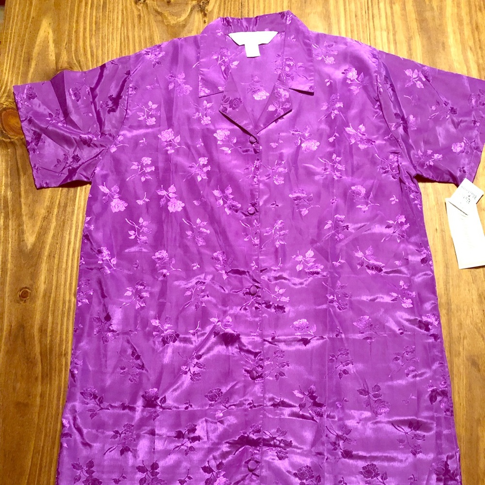 New Embroidered Satin Nightshirt